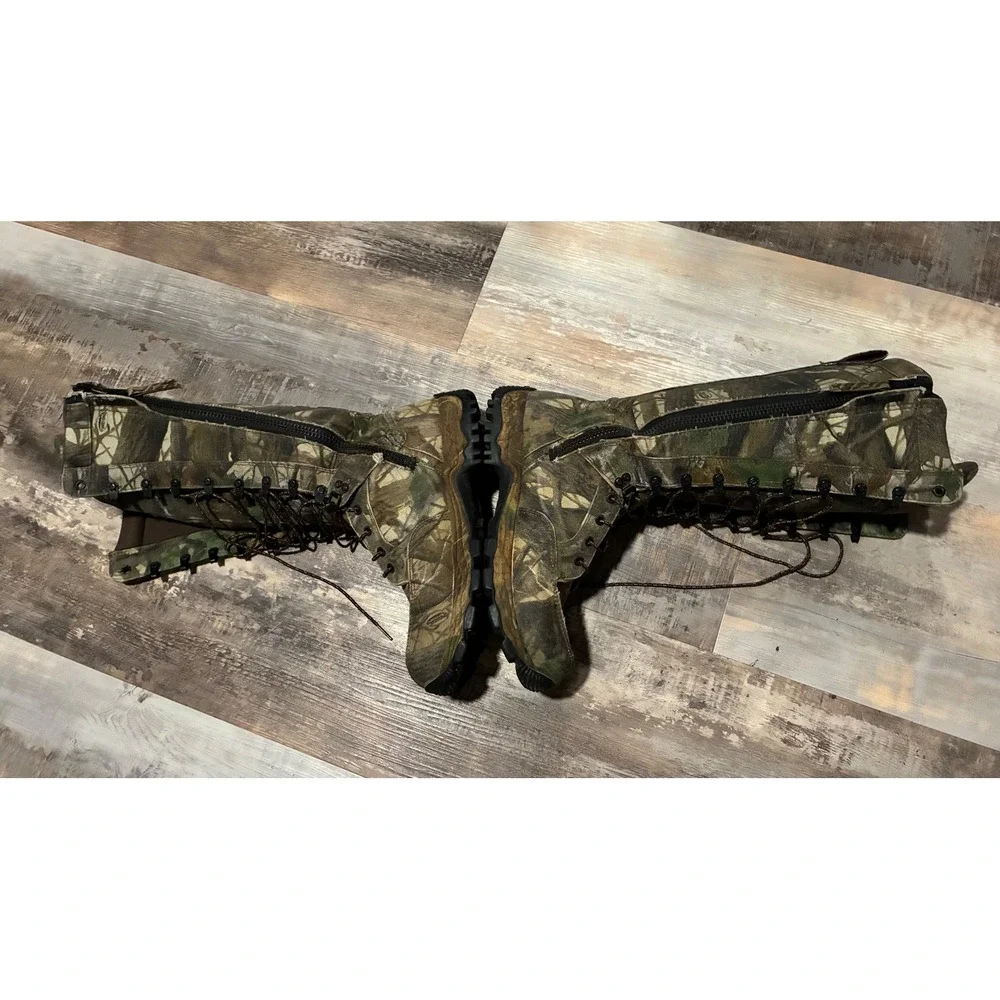 Rocky Mens Gore-Tex Camo Hunting Boots Vibram Sole Side Zip Waterproof